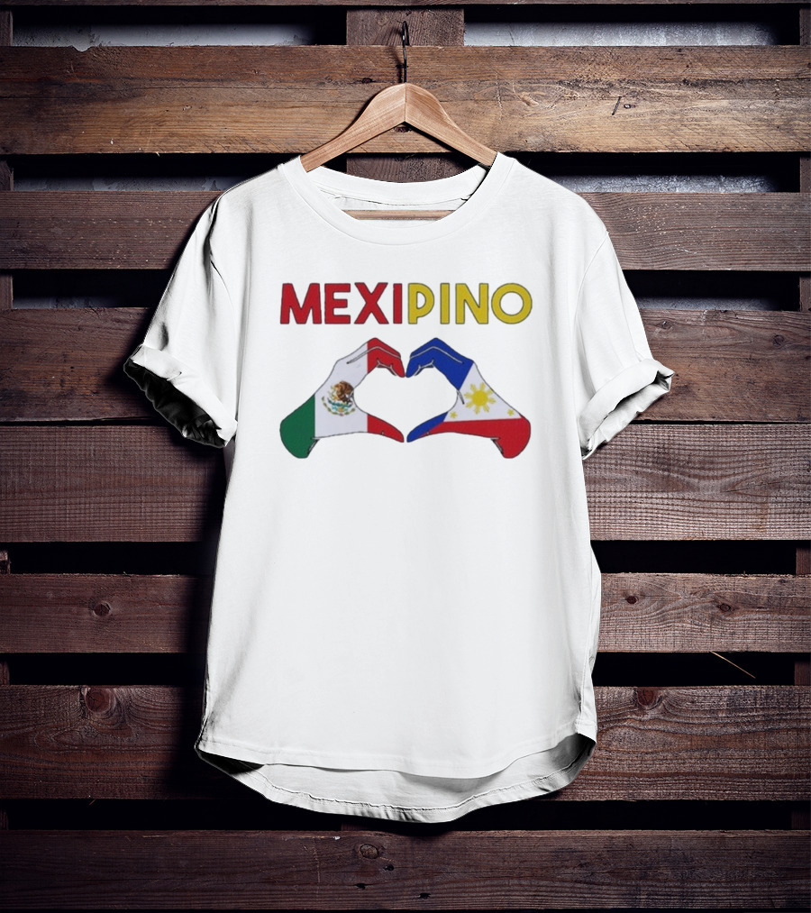 Mexipino Philippines Mexico Hands Heart Flag T-Shirt
