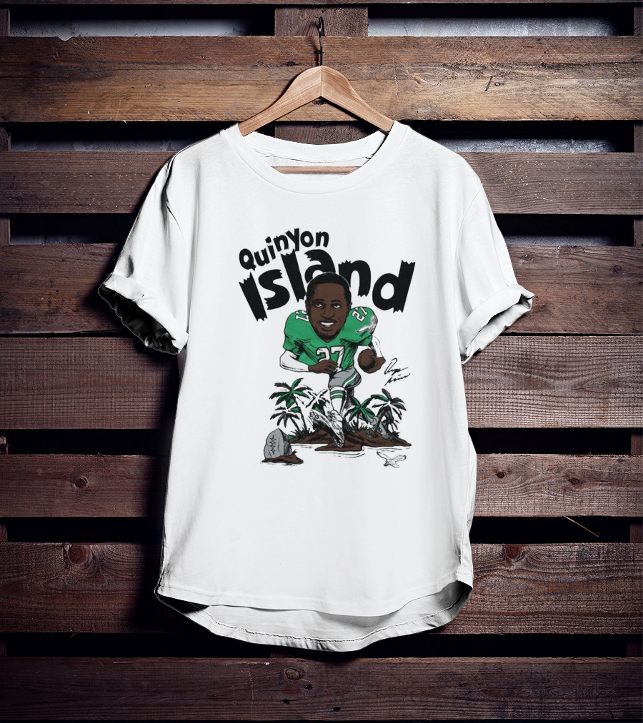 Quinyon Island Philadelphia Eagles NFL Caricature Player Signature 27 T-Shirt