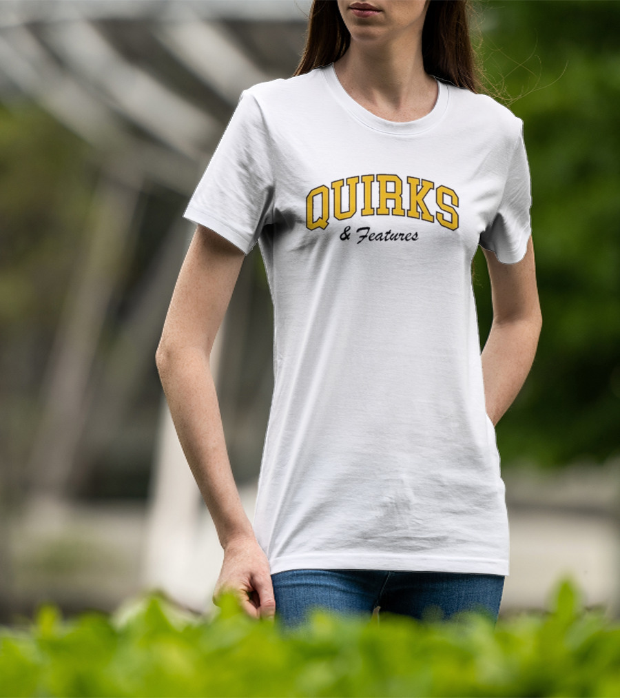 Quirks Bold Yellow Arch Text T-Shirt