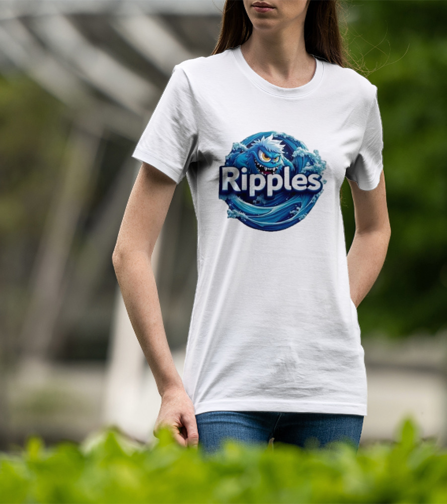 Ripples Monster Blue Waves Creature T-Shirt