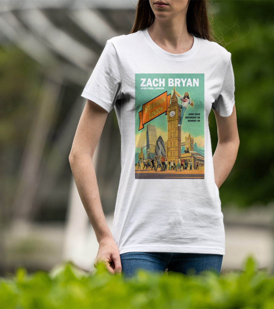 Zach Bryan Hyde Park London June 2025 Steve Takes London Saturday 28 Sunday 29 T-Shirt