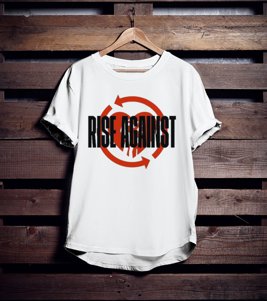 Rise Against Red Heart Fist Arrow Emblem T-Shirt