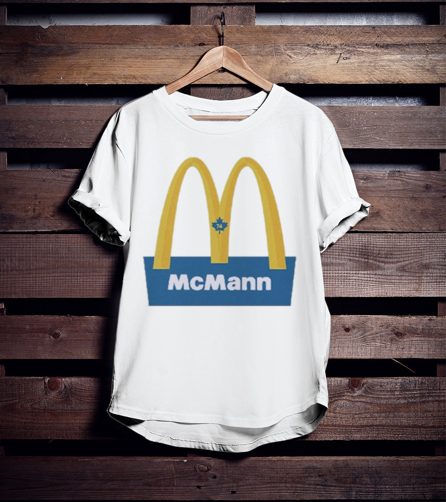 McMann 74 Maple Leaf Blue And Yellow Arches T-Shirt