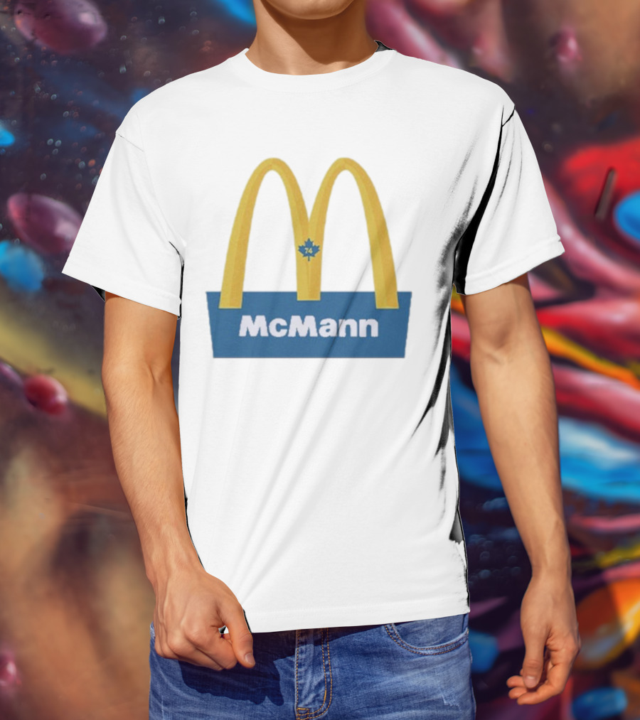 McMann 74 Maple Leaf Blue And Yellow Arches T-Shirt