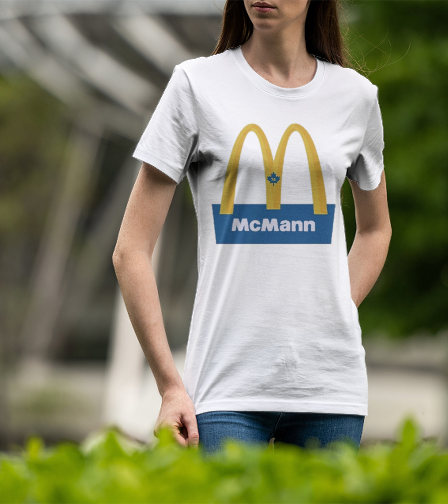 McMann 74 Maple Leaf Blue And Yellow Arches T-Shirt
