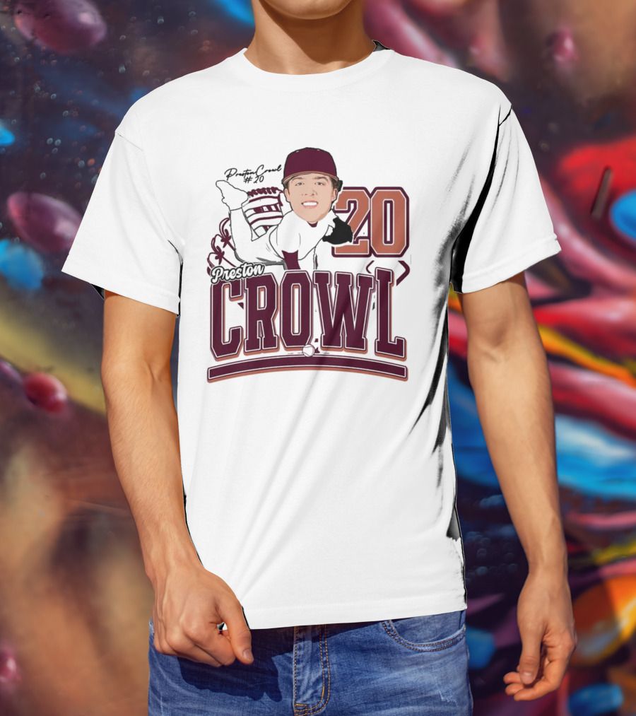 Preston Crowl Baseball 2025 Pitcher Number 20 T-Shirt