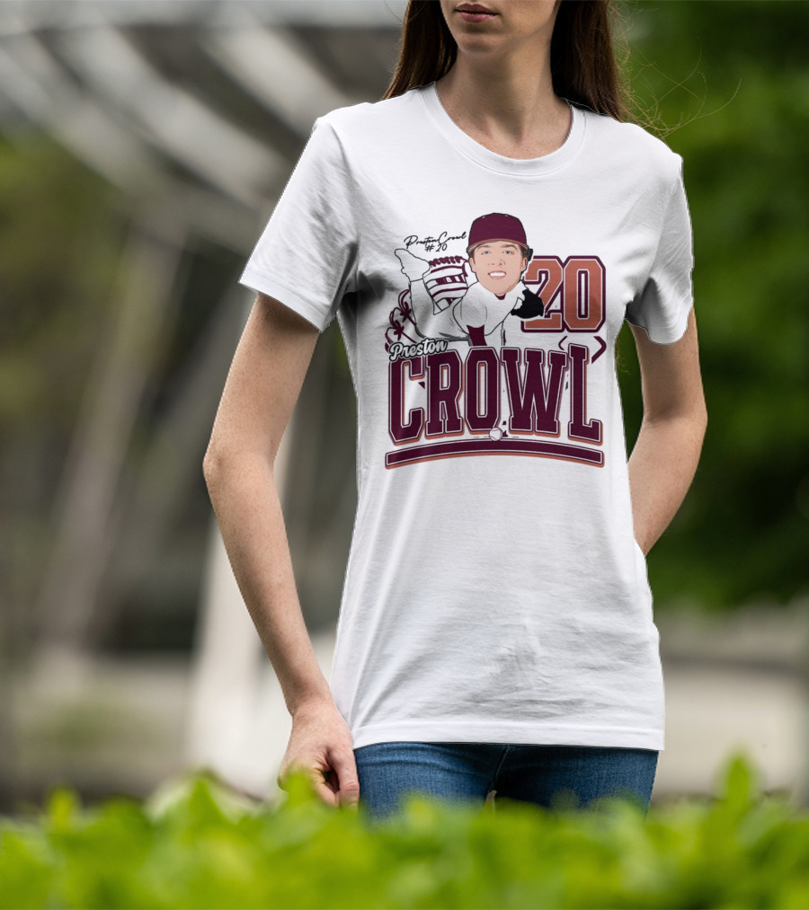 Preston Crowl Baseball 2025 Pitcher Number 20 T-Shirt