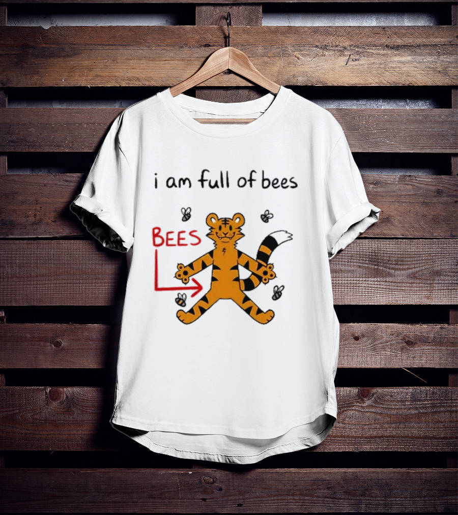 Prism Paws Tiger Bees Humor Graphic T-Shirt