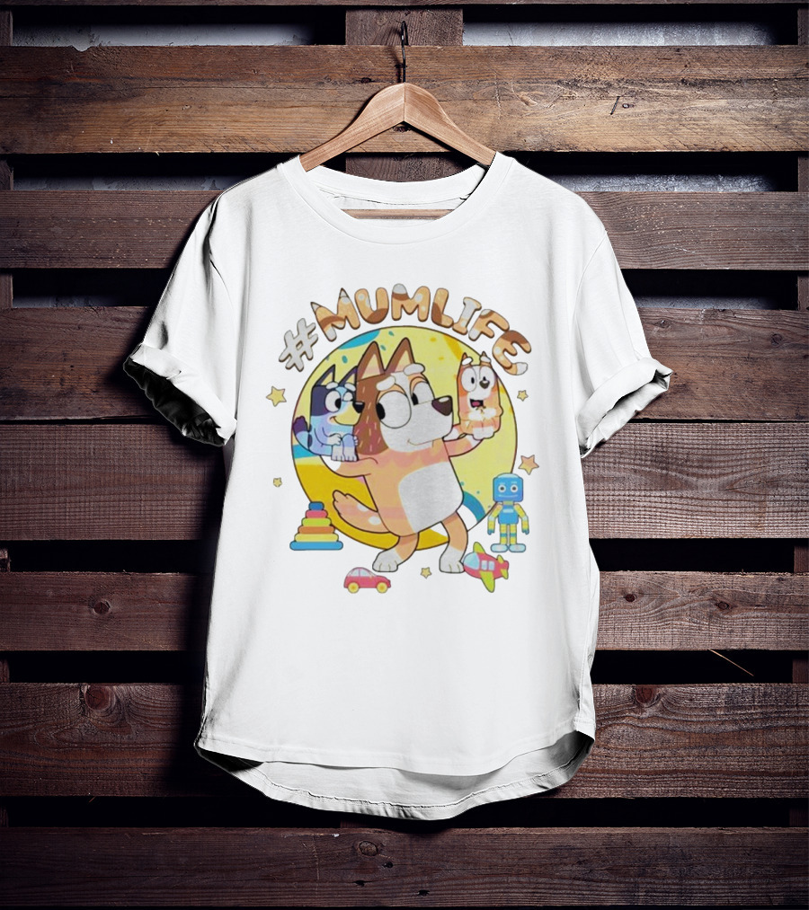 #MumLife Chilli Heeler Retro Bluey Mom Life T-Shirt