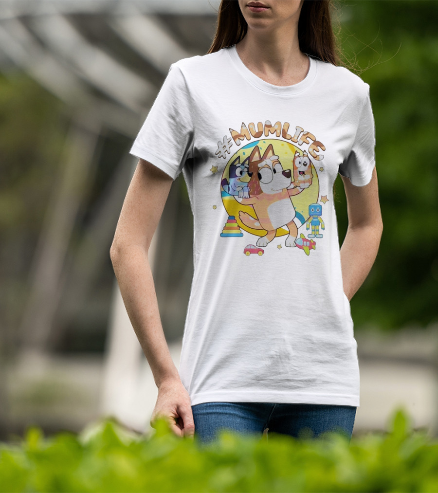 #MumLife Chilli Heeler Retro Bluey Mom Life T-Shirt