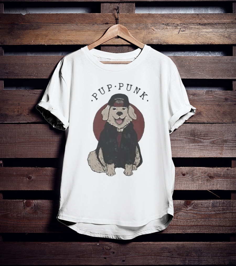 Pup Punk Funny Dog Hat Trick Adorable Canine Style T-Shirt