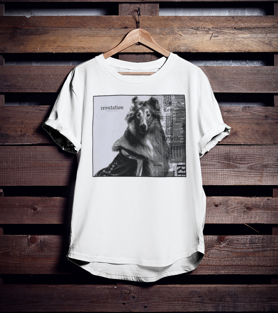 Revutation Reveille Collie Newspaper Style T-Shirt