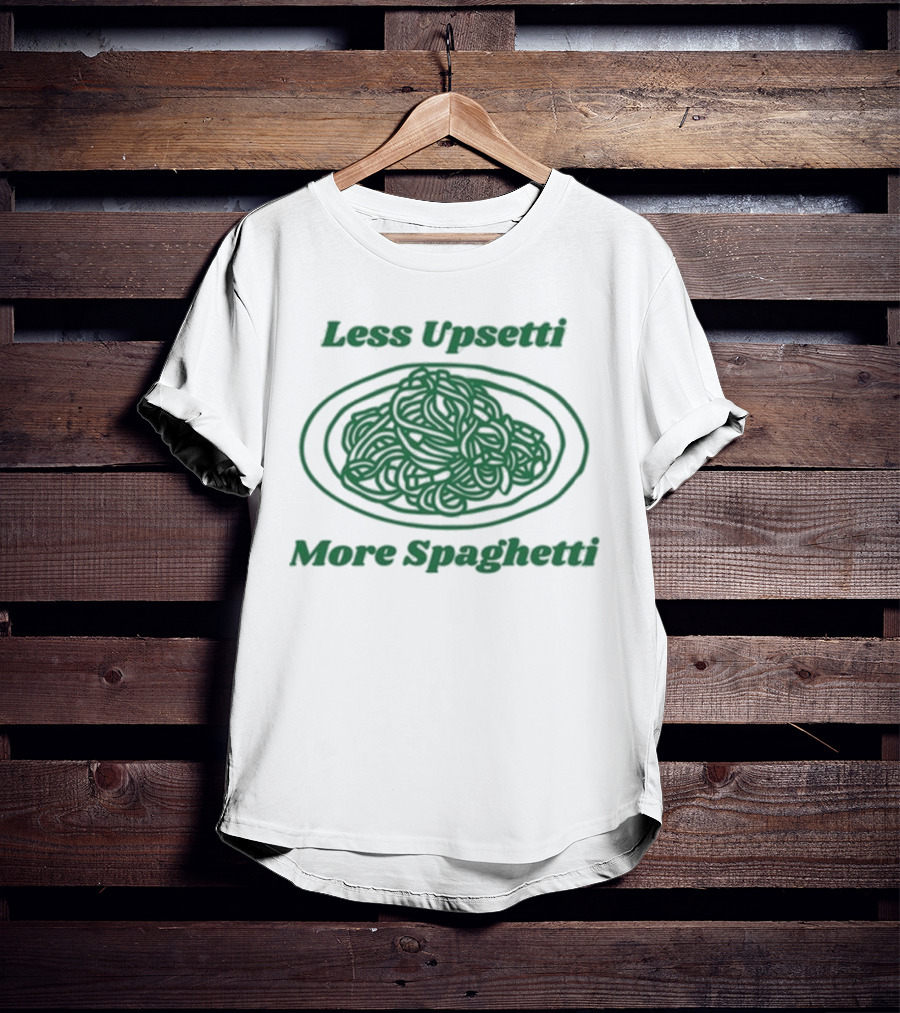 Quinny The Pooh Less Upsetti More Spaghetti Pasta Humor T-Shirt