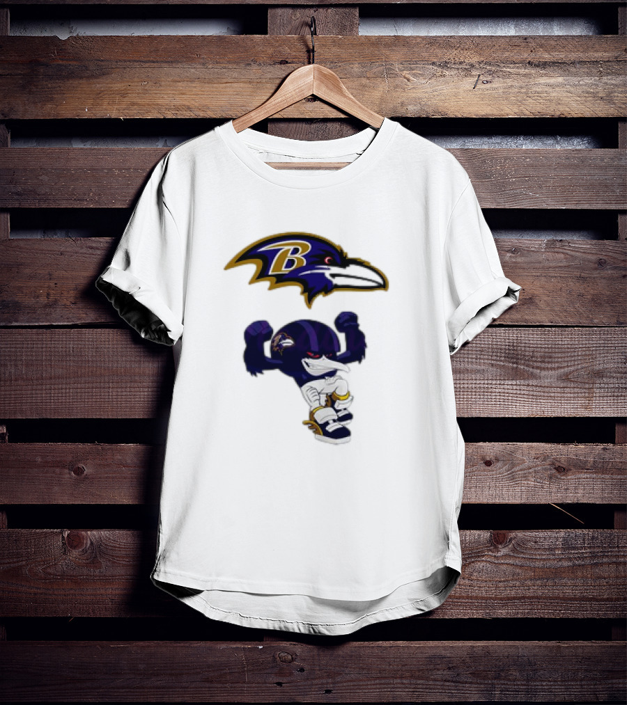 Baltimore Ravens Rush Zone NFL Cartoon Character Ravens Logo 2025 T-Shirt