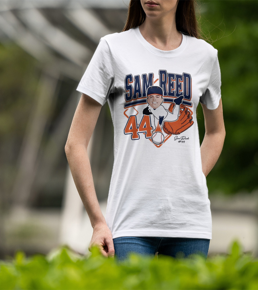Sam Reed 44 Baseball Glove And Bat Graphic 2025 T-Shirt