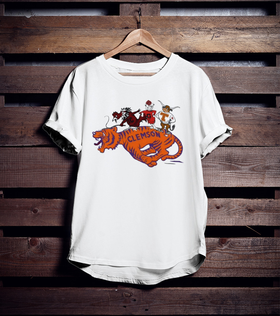 SEC Clemson Tigers South Carolina Gamecocks Georgia Bulldogs Tennessee Vols Mascot T-Shirt