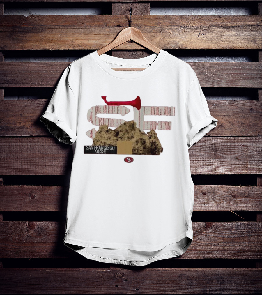 San Francisco 49ers SF 2025 NFL Draft Rock And Red Bat Elements T-Shirt