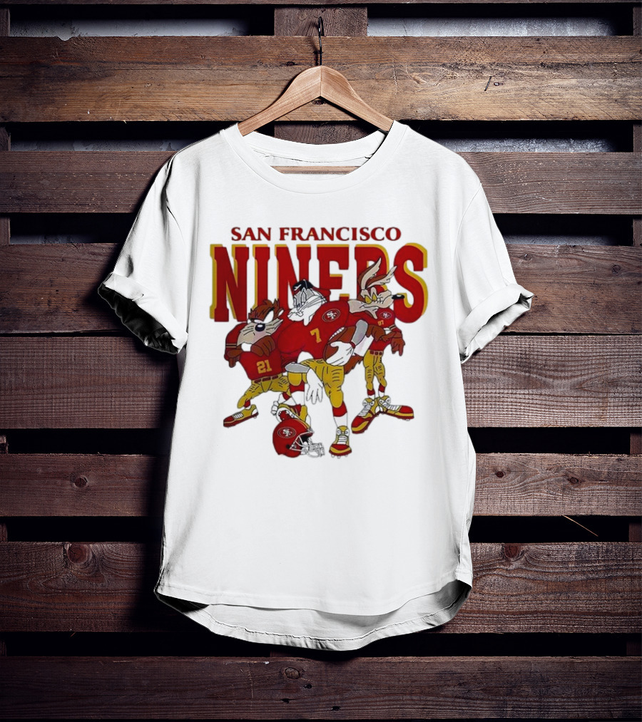 San Francisco 49ers Looney Tunes Cartoon Characters In Team Uniforms T-Shirt