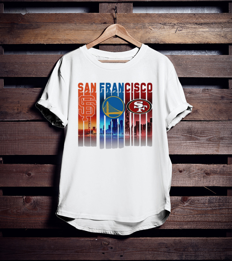 San Francisco Giants Warriors 49ers Cityscape Skyline T-Shirt