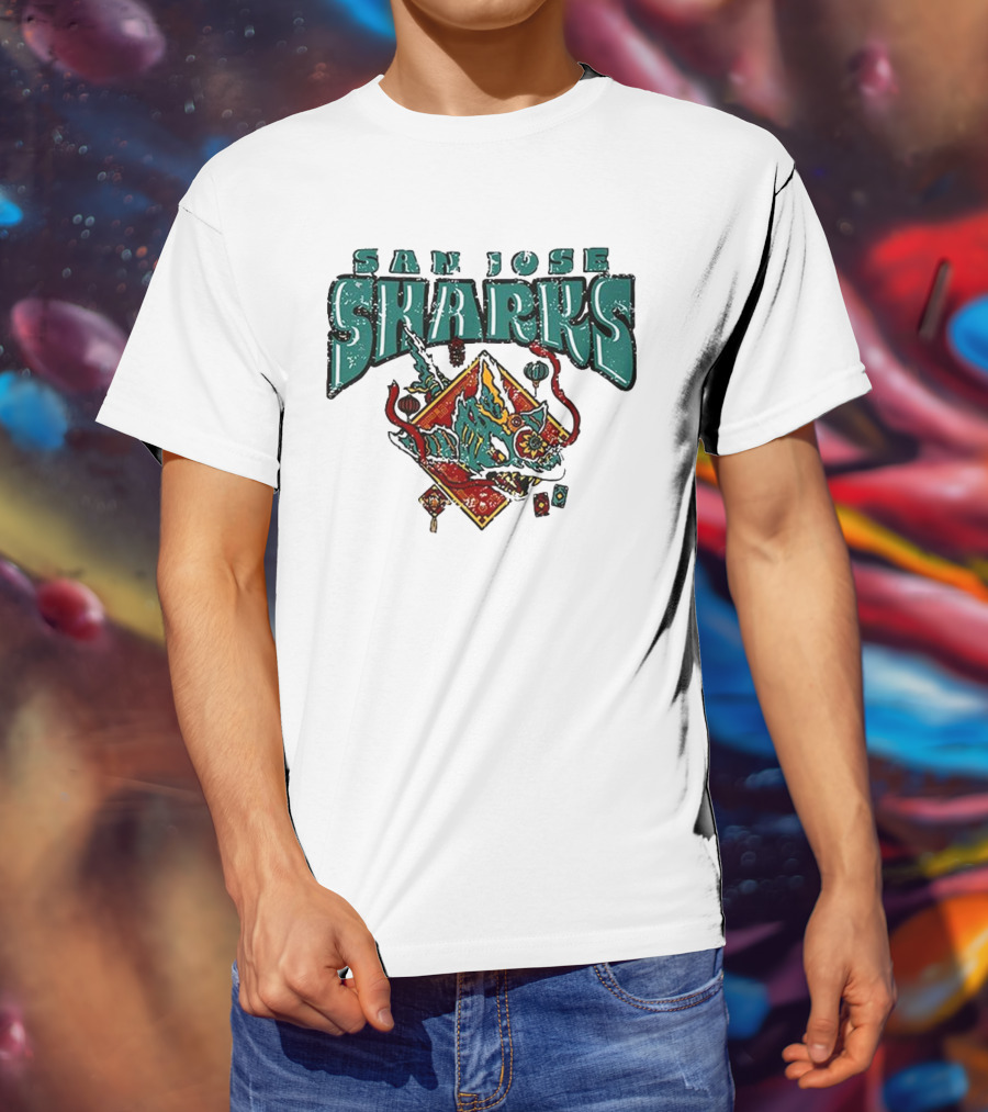 San Jose Sharks 2025 Lunar New Year Blue 84 T-Shirt