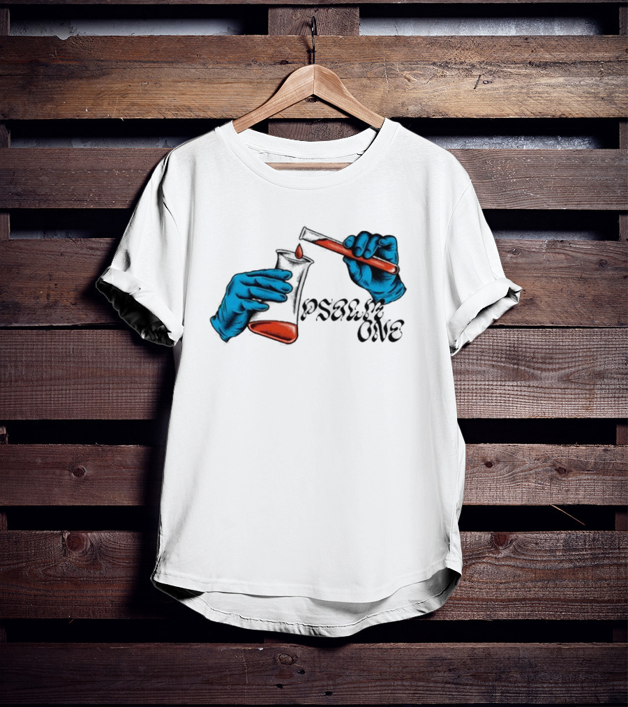 Science Of Psalm Blue Hands With Red Test Tube And Droplet T-Shirt