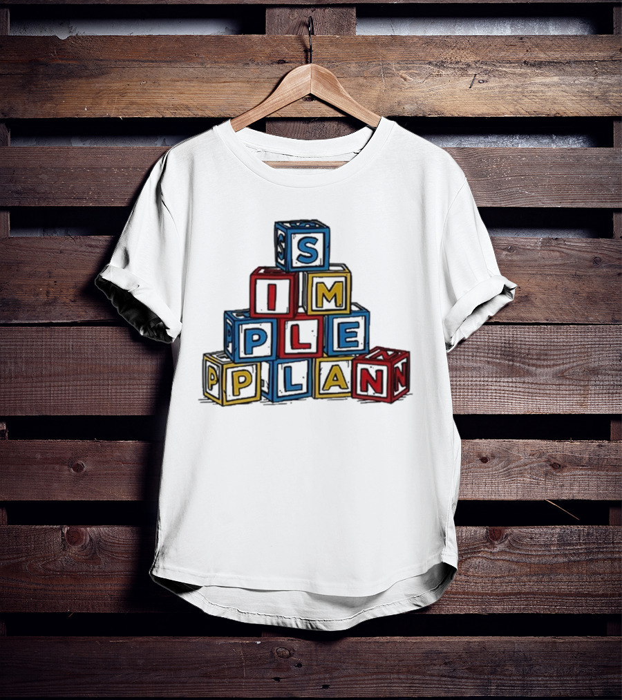 Simple Plan Alphabet Block Letter Stack T-Shirt