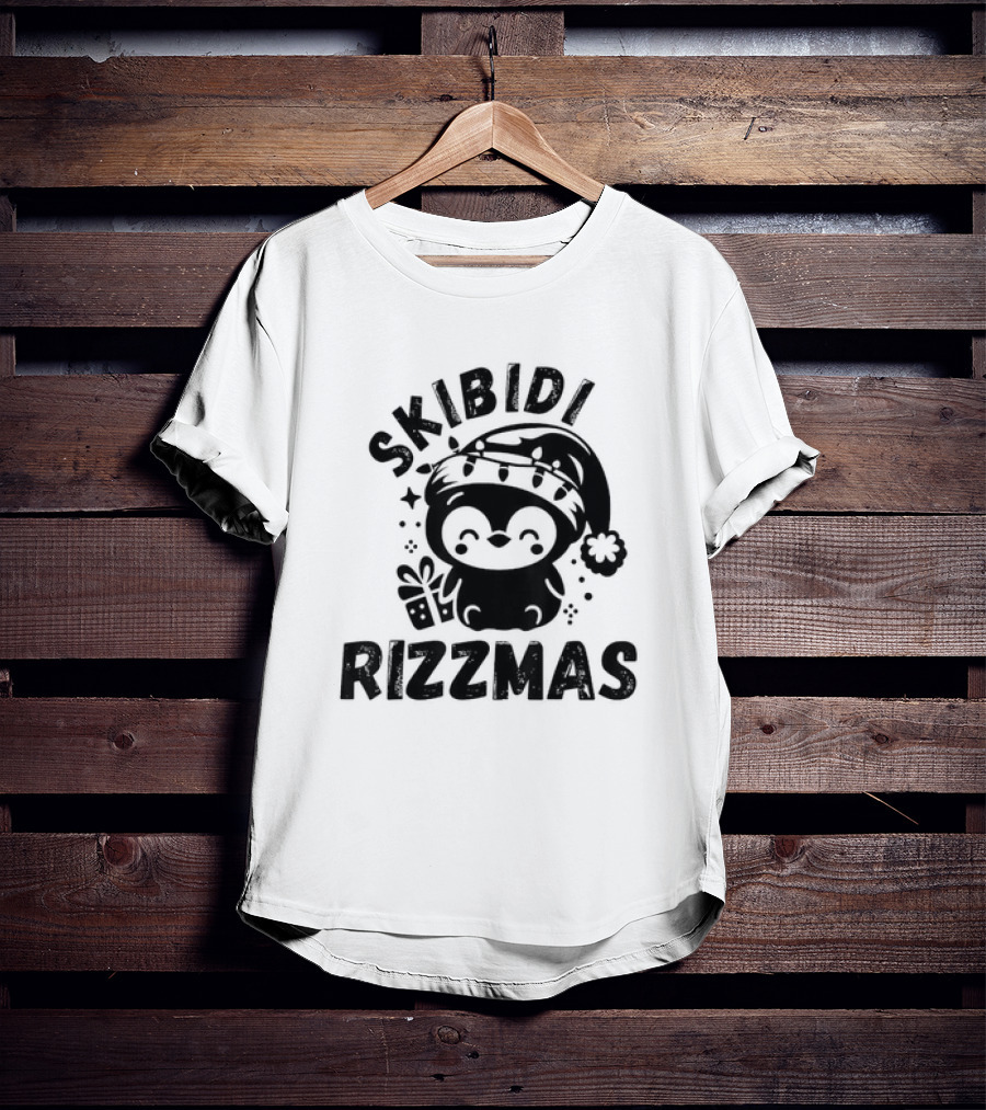 Love Skibidi Rizzmas Christmas Penguin T-Shirt