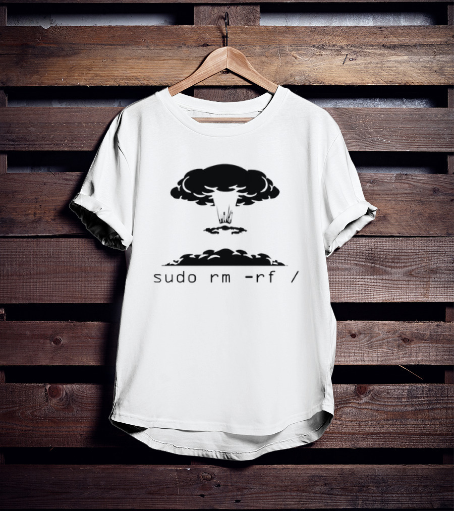 Sudo Rm Rf Kaboom Explosive Powder Barrel Computer Command T-Shirt