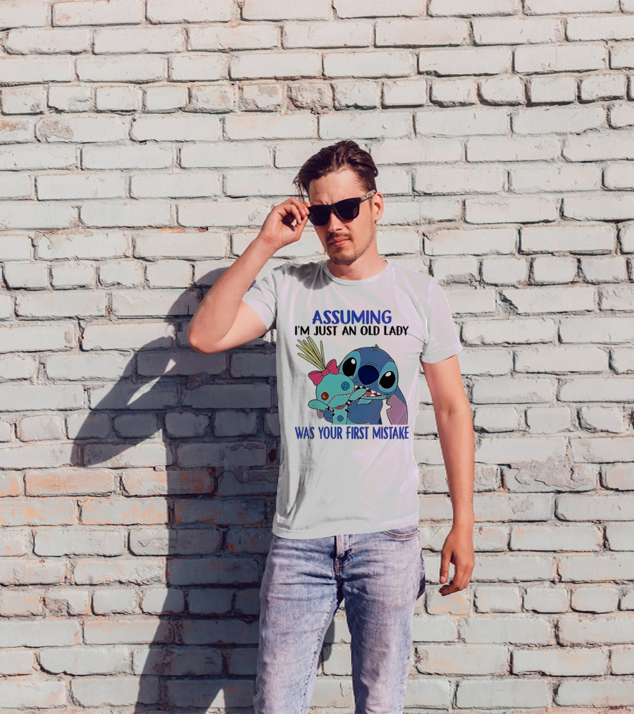 Assuming I'm Just An Old Lady Was Your First Mistake Stitch Holding Voodoo Doll T-Shirt