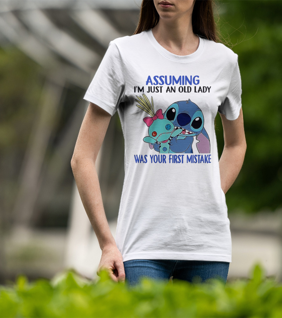 Assuming I'm Just An Old Lady Was Your First Mistake Stitch Holding Voodoo Doll T-Shirt