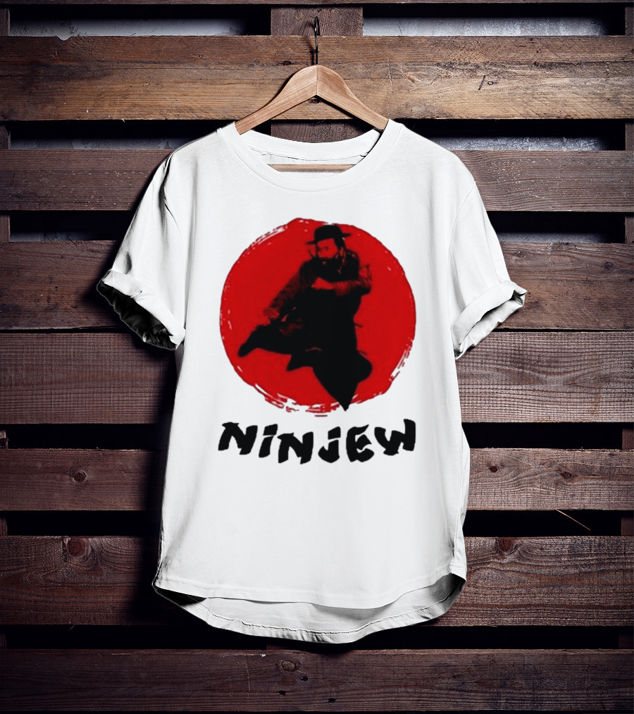 Ninjew Red Circle Kick Martial Arts Style T-Shirt