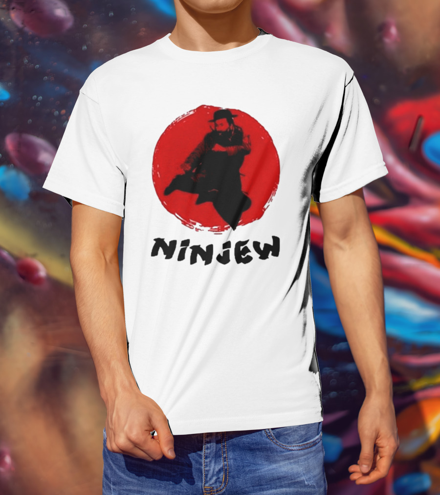 Ninjew Red Circle Kick Martial Arts Style T-Shirt