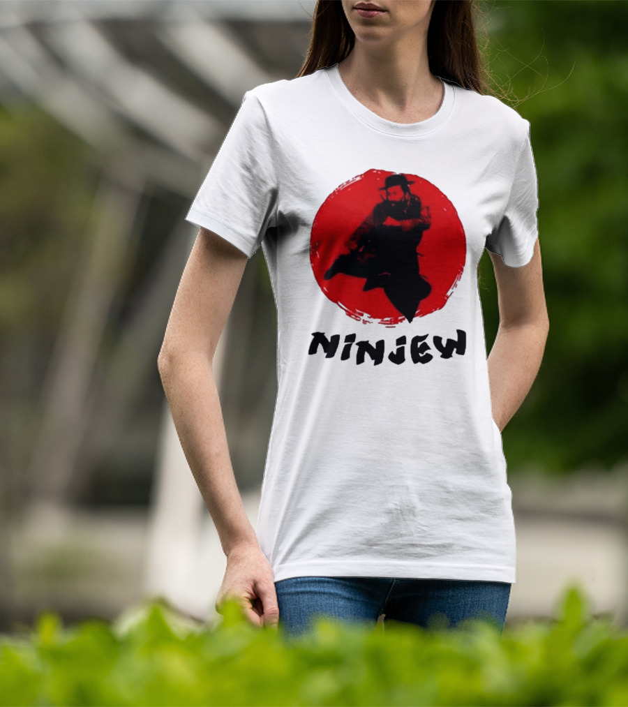 Ninjew Red Circle Kick Martial Arts Style T-Shirt