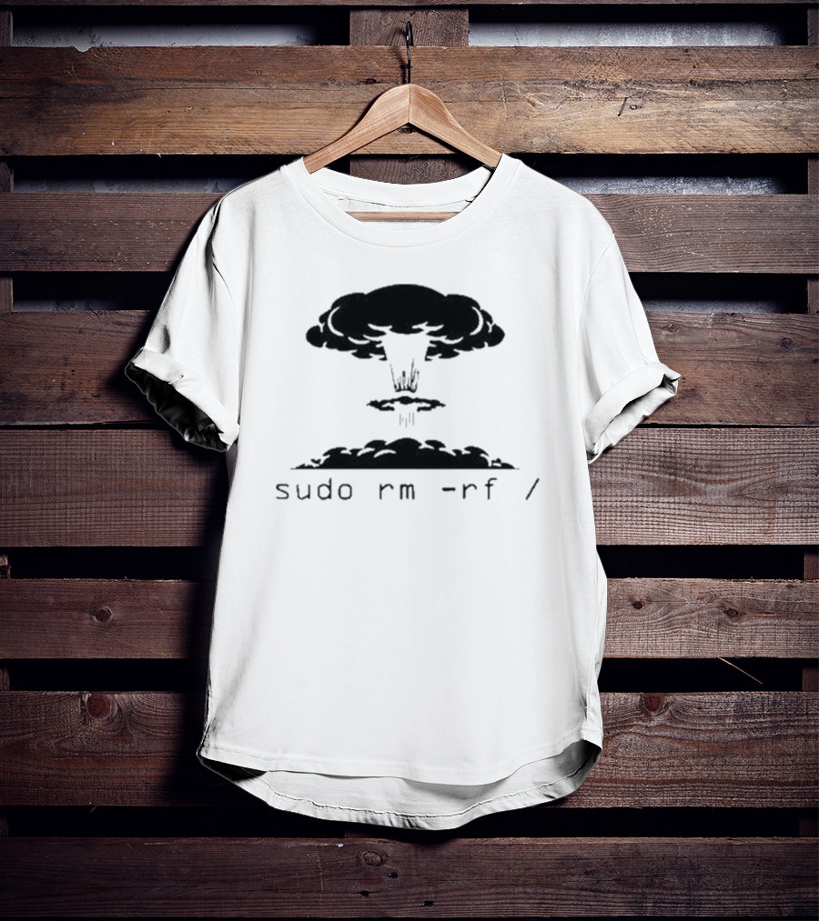 Sysxplore Sudo Rm Rf Kaboom Nuclear Explosion T-Shirt