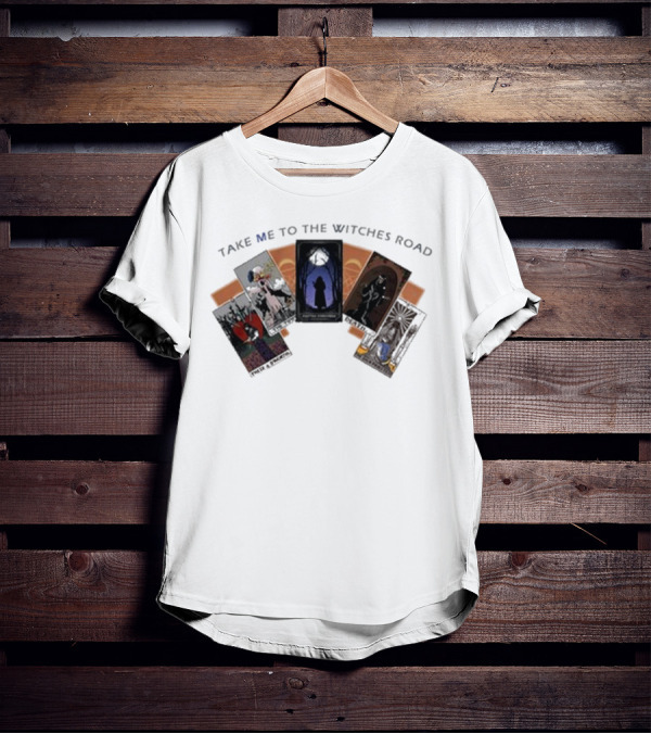 Take Me To The Witches Road Tarot Card Collection With Mystical Figures T-Shirt