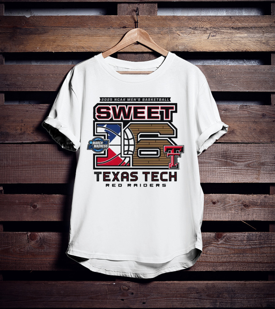 Texas Tech Basketball Sweet 16 Above The Rim 2025 Grey Tri-Blend T-Shirt