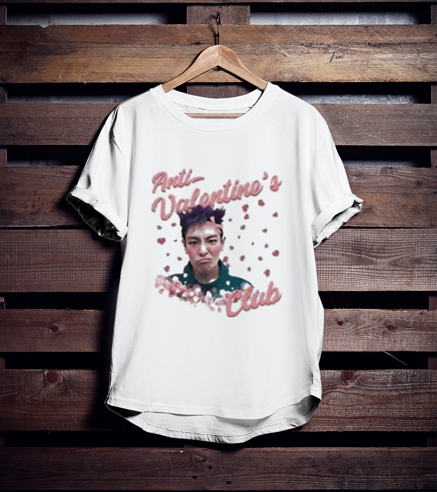 Anti Valentine’s Club Pouting Face Hearts T-Shirt