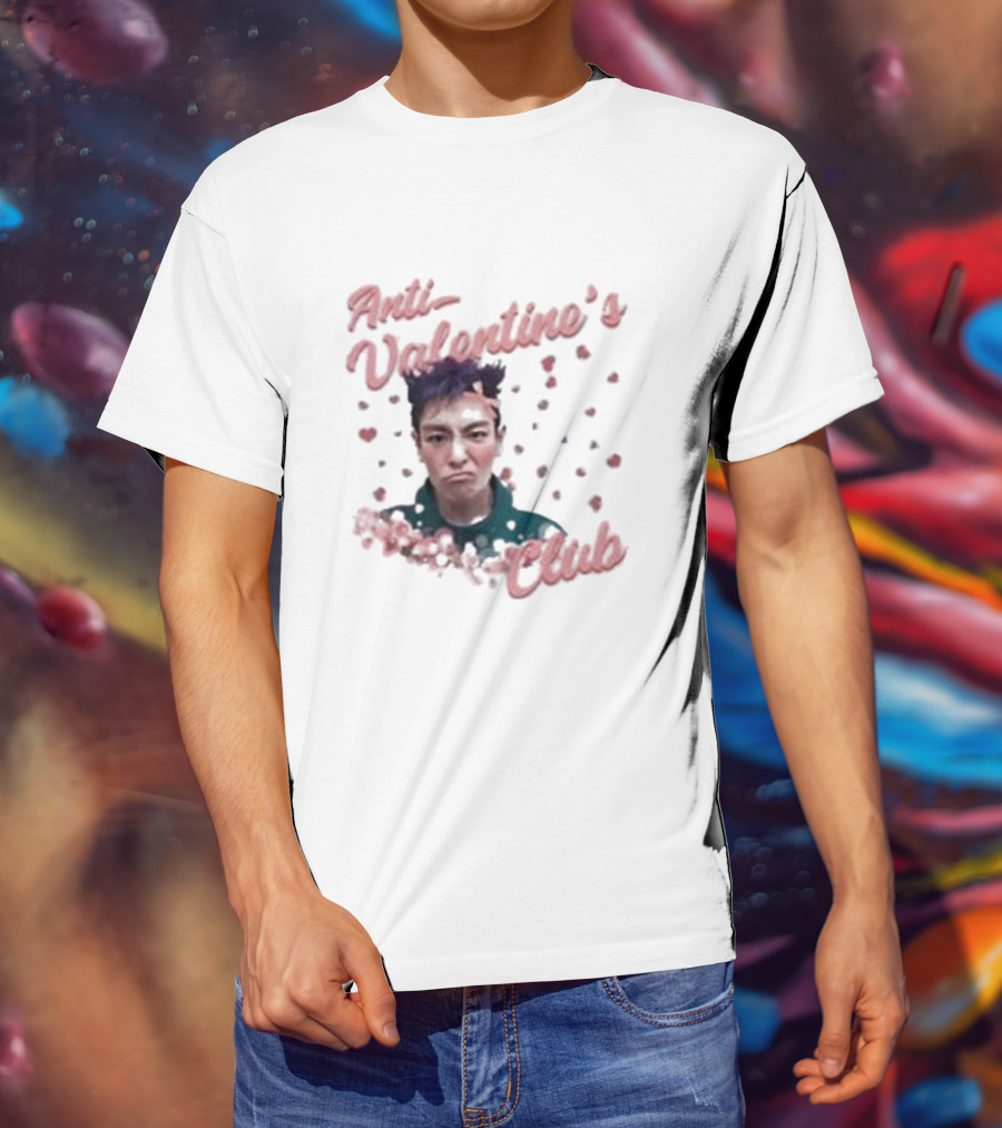 Anti Valentine’s Club Pouting Face Hearts T-Shirt