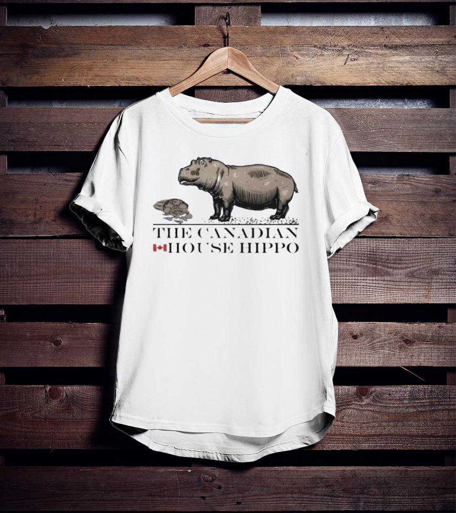 Canadian House Hippo With Turtle And Leaf Icon T-Shirt