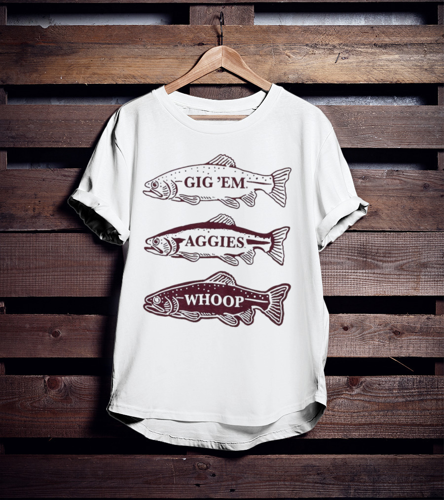 Texas A&M Aggies Gig 'Em Whoop Fish Trio T-Shirt
