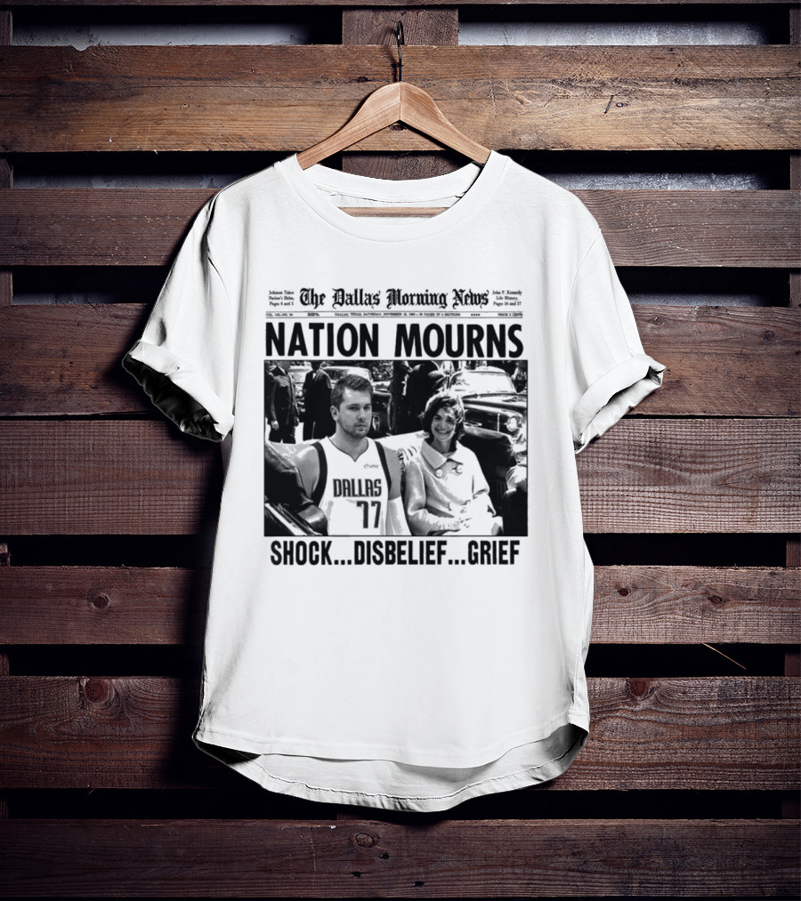 The Dallas Morning News Nation Mourns Shock Disbelief Grief Basketball Player And Smiling Woman T-Shirt