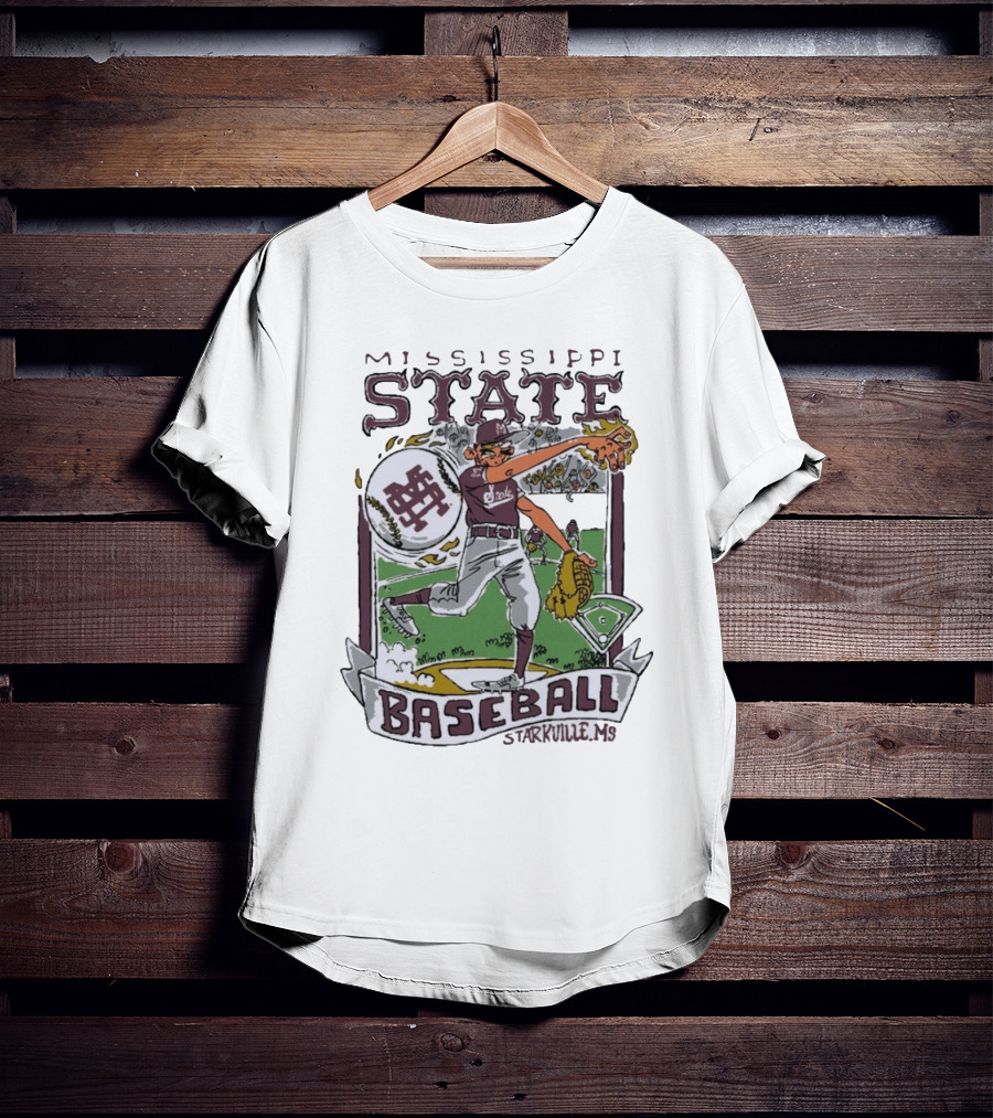 Mississippi State Baseball Starkville MS Wonky Cards T-Shirt