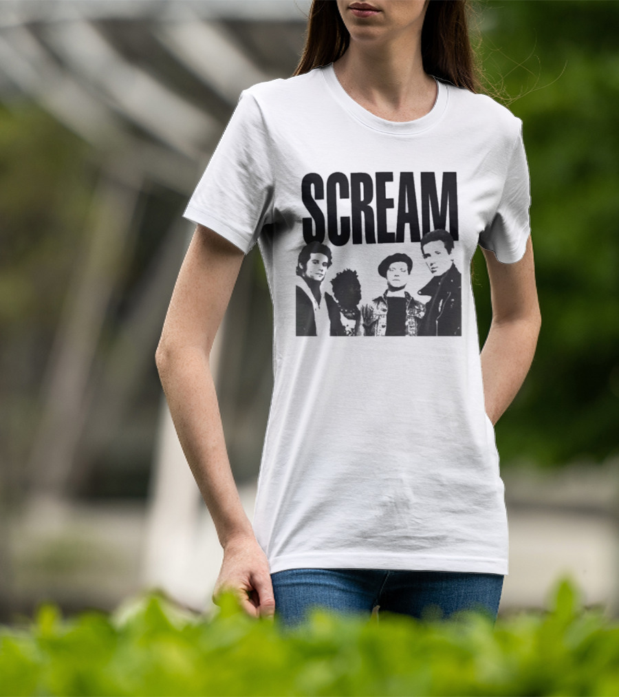 SCREAM Logo With Cartoon Band Graphic T-Shirt