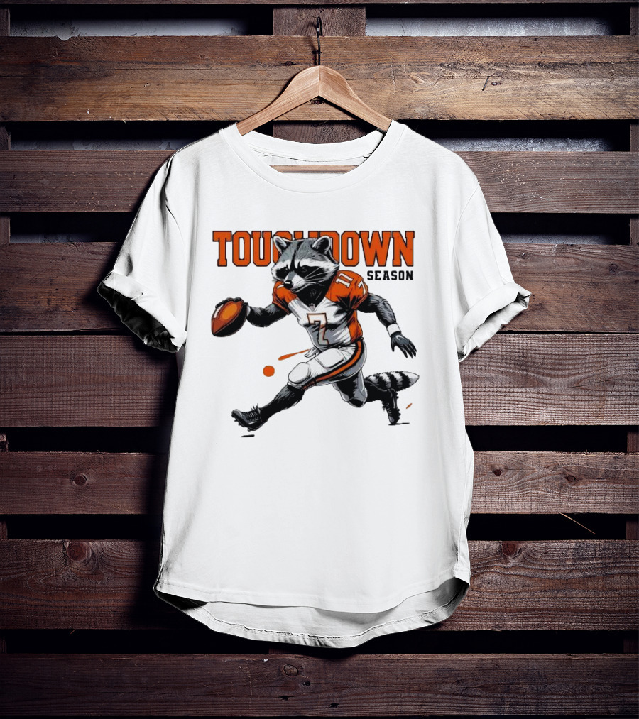 Touchdown Season Raccoon Football Fun T-Shirt
