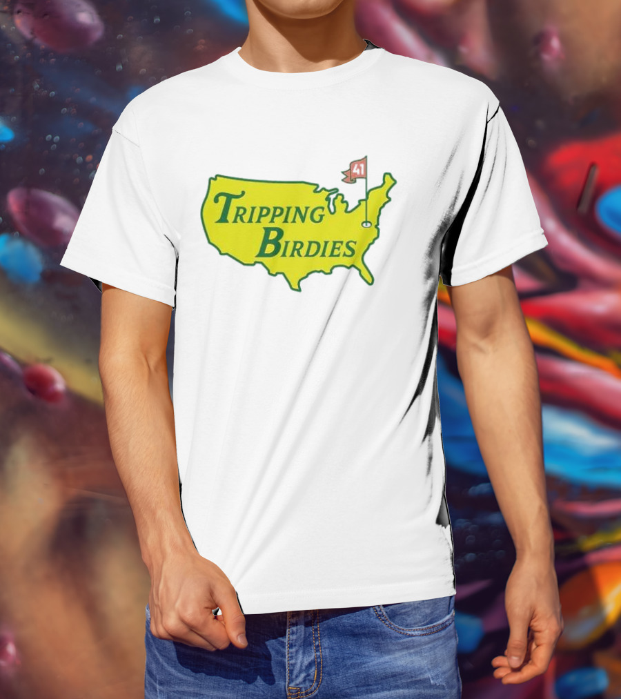 Tripping Birdies USA Map Masters Golf Flag 41 T-Shirt
