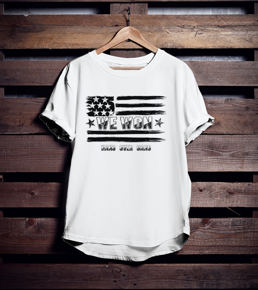 We Won Hang Over Gang Tattooed Skeleton Mic Icon Celebration T-Shirt