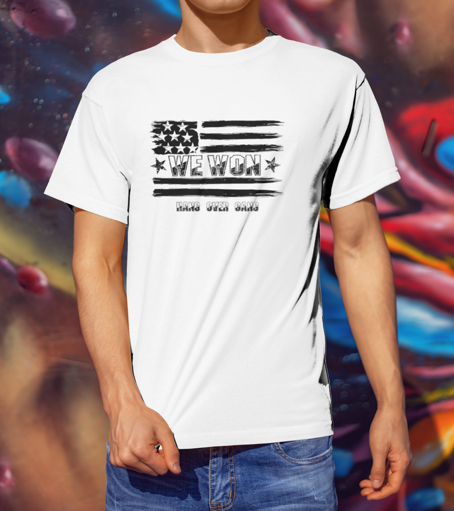 We Won Hang Over Gang Tattooed Skeleton Mic Icon Celebration T-Shirt