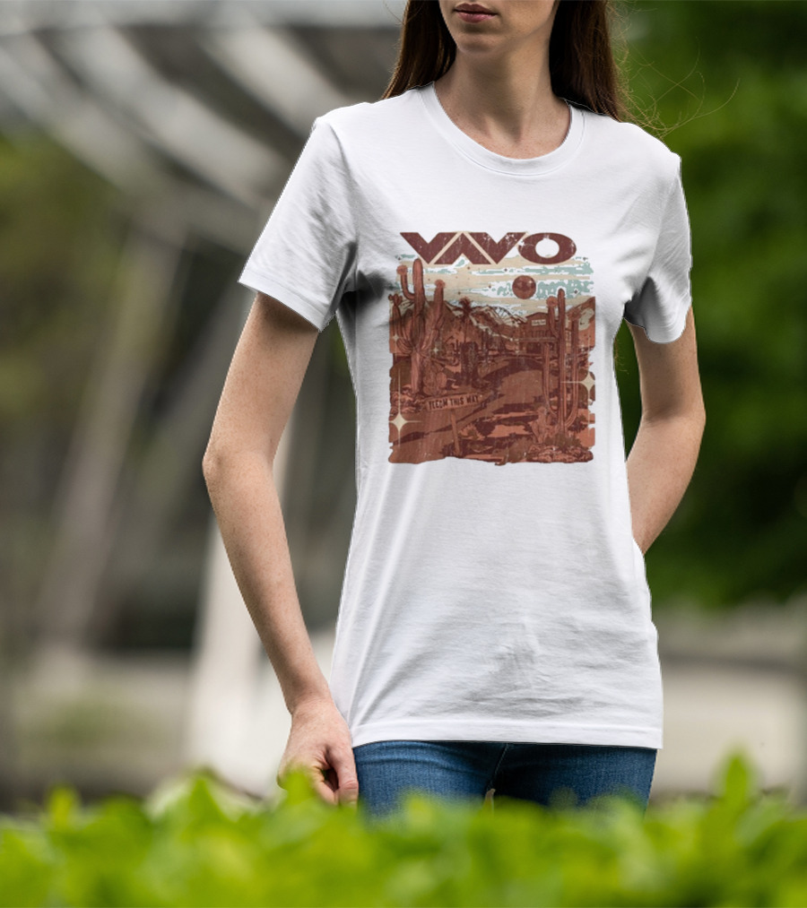 Vavo Cactus Desert Scene Neon Honky Tonk Midweight T-Shirt