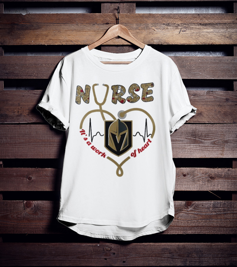 Vegas Golden Knights Nurse Heart Of Gold Appreciation Night 2025 T-Shirt