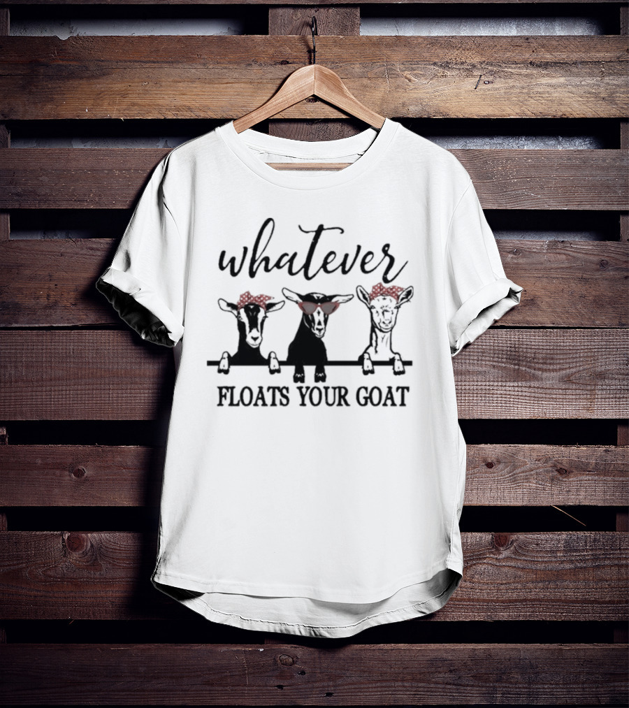 Whatever Floats Your Goat Funny Red Bandana Sunglasses Trio T-Shirt